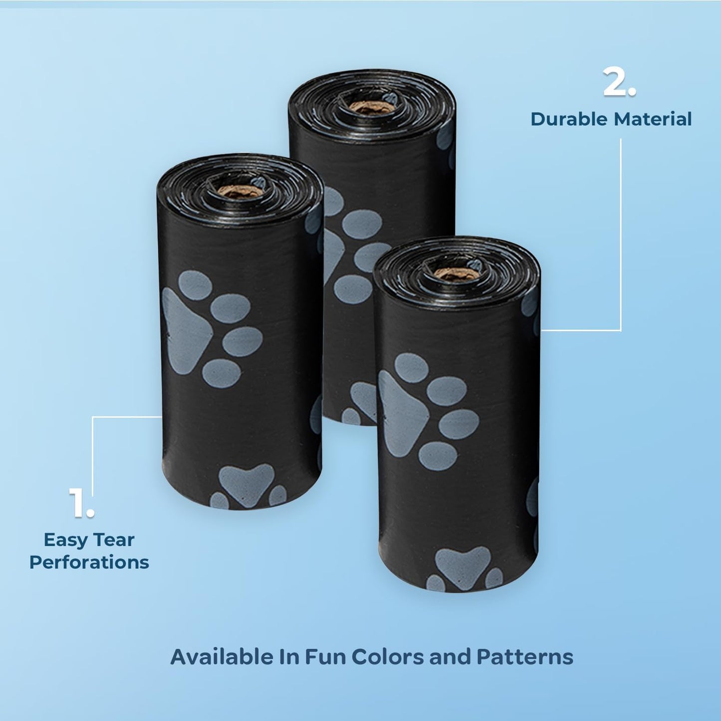 Best Pet Supplies Dog Poop Bags for Waste Refuse Cleanup, Doggy Roll Replacements for Outdoor Puppy Walking and Travel, Leak Proof and Tear Resistant, Thick Plastic - Black, 150 Bags (Pack of 2)