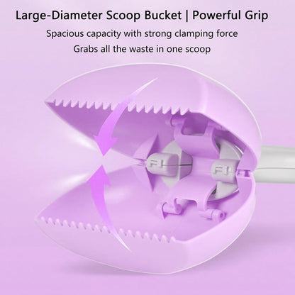 Pooper Scooper with Long Handle 28”, Heavy Duty & Foldable, No Touch Waste Pickup Tool for Large Medium Small Dogs,Portable for Lawn Grass Dirt Gravel, Includes 1 Rolls Waste Bags (Pink-Large)