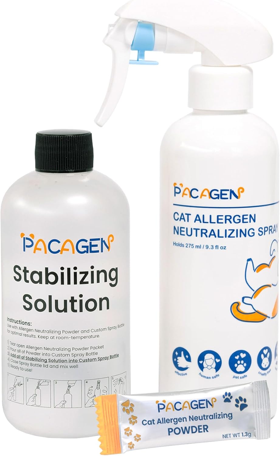 Pacagen Cat Allergen Neutralizing Spray for Humans - Perfect for Home Use, Immediate Results, Easy to Use, and Pet Friendly - A Few Sprays Away from A Clear Day