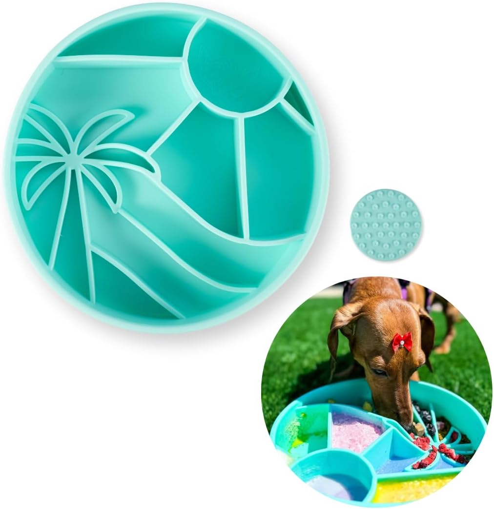 Loco Coco Interactive Slow Feeder Bowl - Silicone with Suction Cups, Dishwasher Safe - to Reduce Bloating, Anti-gulping, Improve Digestion, Dog Enrichment Game