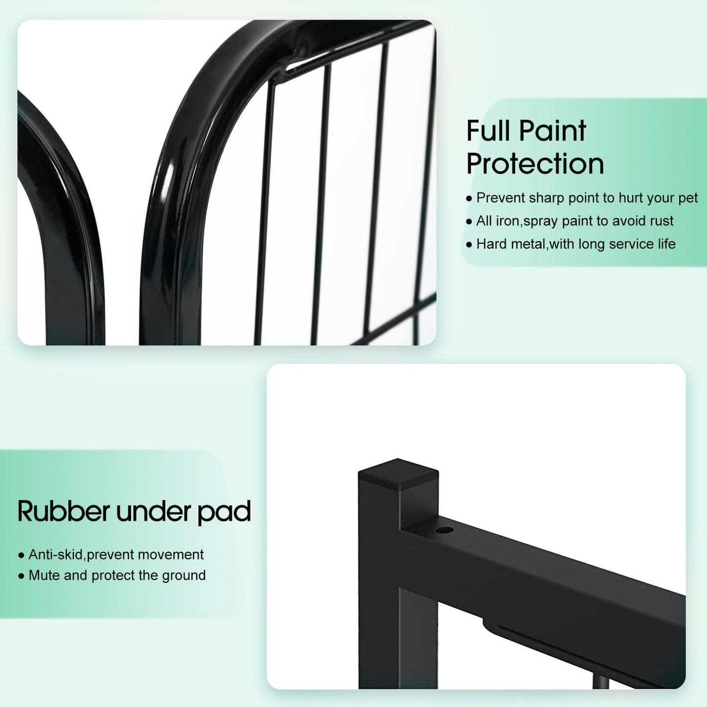 BestPet | Dog Playpen | 40 Inch, 16 Panels | Heavy Duty Metal Pet Exercise Pen | Indoor Outdoor Fence Panels | Rust-Resistant, Removable, Tool-Free Setup | Anti-Skid, Expandable Design