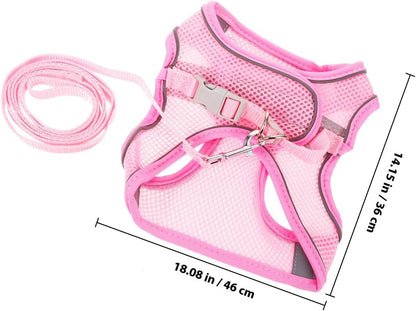 Beaupretty Breathable Reflective Dog Harness and Leash for Comfortable Walking Tear-Resistant Mesh Vest with Skin-Friendly Fabric Portable Safety Gear for Labradors Dachshunds and Household