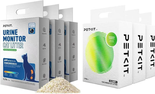 PETKIT 2025 New Urine Monitor Litter 3 Bags & Upgraded Clump+ Tofu Mixed Cat Litter 3 Bags