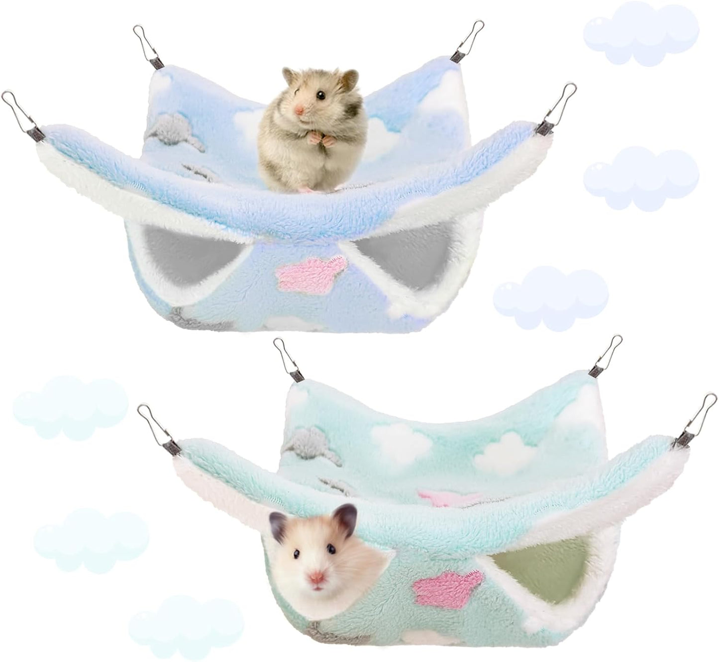 2 Pcs of Rat Hammocks Small Animal Hammock Rat Bed Guinea Pig Hammock Rats Cage Accessories for Small Animals Chinchilla Parrot Sugar Glider Ferret Squirrel