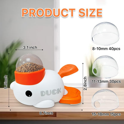 Dog Slow Feeder Puzzle Toy, 2-in-1 Interactive Duck Shaped Puppy Treat Feeding Food Dispenser Mental Stimulation Toys for Small & Large Cats Dogs