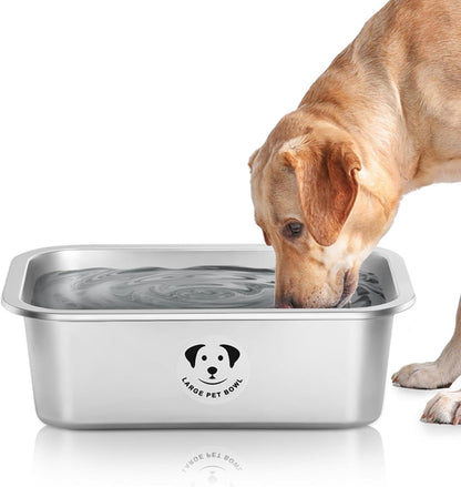 Stainless Steel Dog Bowls for Large Dogs, High Capacity Metal Dog Food Bowls, Food and Water Bowl for Larges, X-Large, and Big Dogs 1.25 Gallons