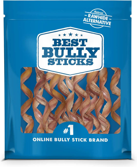 Best Bully Sticks Curly Beef Collagen Sticks - 9 Inch 10 Count (Pack of 1) - Natural, USA Baked and Packed, Easily Digestible, Limited Ingredient, Rawhide Alternative