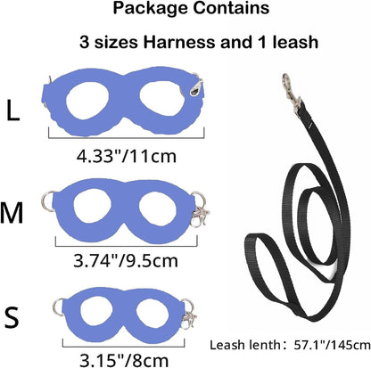 Meow&Woof Sugar Glider Bonding Pouch & Small Animal Carrier+ 3 Pack Sugar Glider Harness and Leash Set