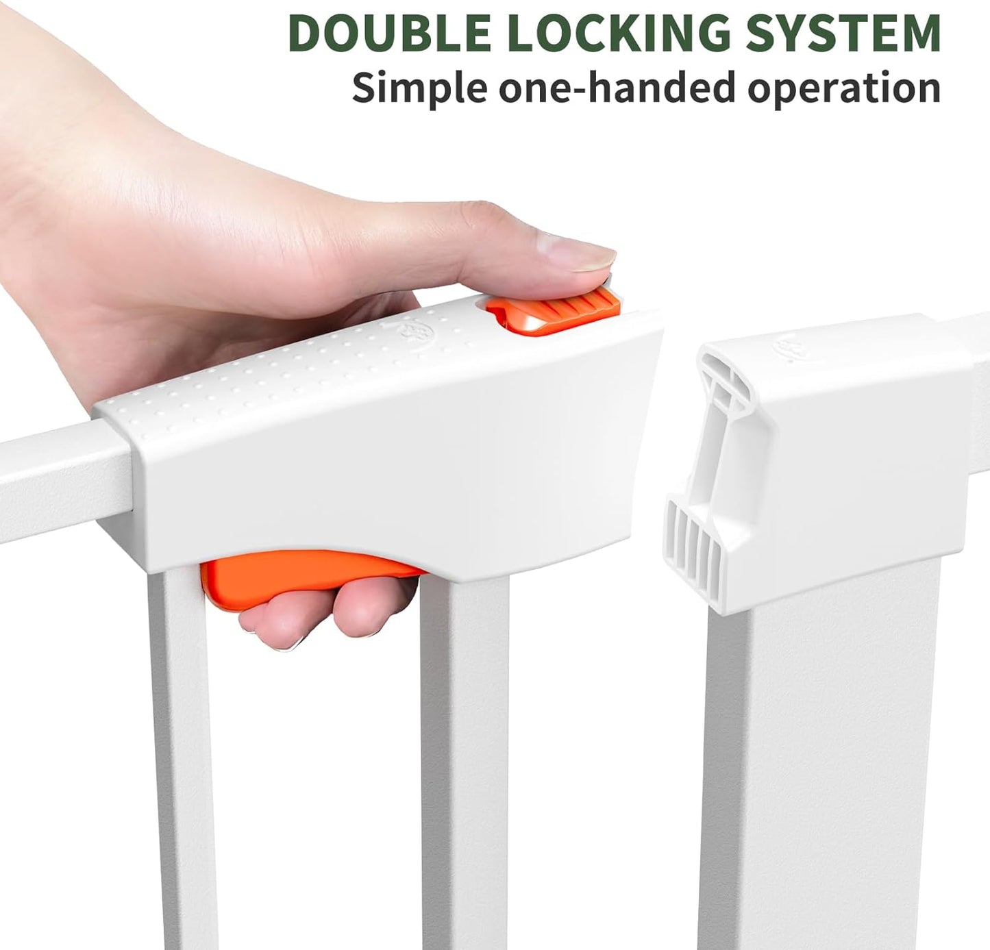 Metal Dog Gate for Door,Pressure Mounted Auto-Close Pet Gates for Dogs Indoor, Doggie Gate(White,36" Tall)