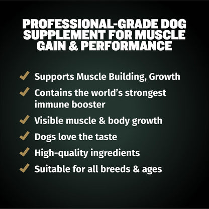 Bully Max 11-in-1 Muscle Gain Power Chews - High Protein Dog Supplement with Amino Acids - Healthy Treats for Puppy & Adult Dogs - Premium Muscle Builder for All Breeds - 75 Tasty Soft Dog Chews