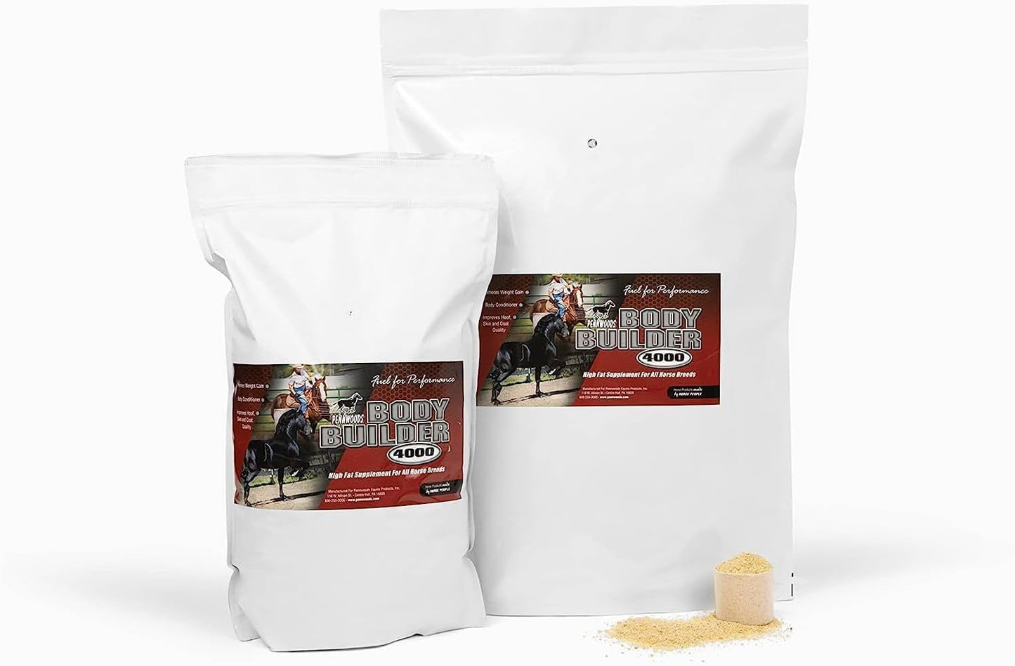 Pennwoods Body Builder 4000, Horse Weight Gain Supplement, High Fat and Energy Horse Weight Builder with Body Conditioning Horse Vitamins, Improves Hoof Quality - 25 LB Bag