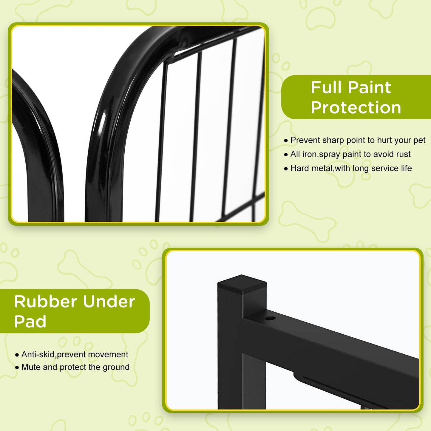 BestPet | Dog Playpen Extender | 24 Inch, 4 Panels | Heavy Duty Metal Pet Exercise Pen | Indoor Outdoor Fence Panels | Rust-Resistant, Removable, Tool-Free Setup | Anti-Skid, Expandable Design