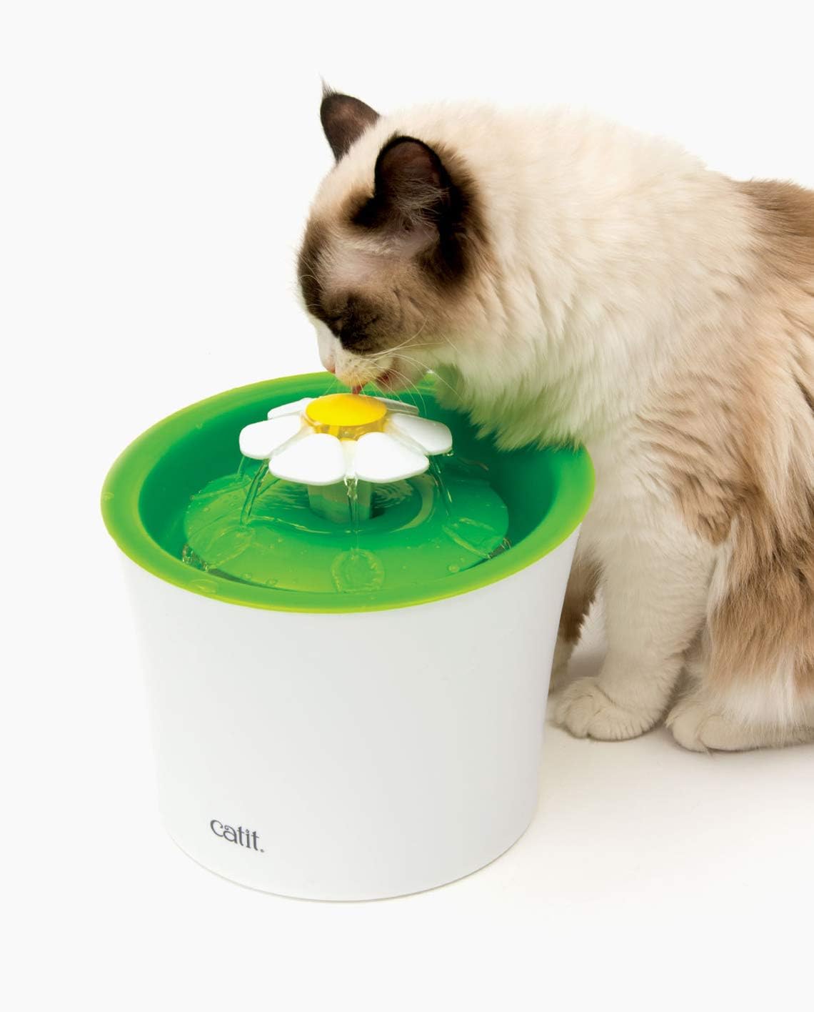 Catit LED Flower Fountain with Triple Action Filter, Cat Drinking Water Fountain, 3 L