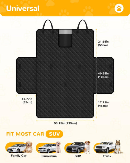 Lekereise SUV Cargo Liner for Dogs - 53.15 * 78.74 inch Waterproof Pet Trunk Cargo Cover Mat for SUVs Sedans Non-Slip Pet Car Seat Protector Universal Fit SUVs Sedans Trunks Vans - Black