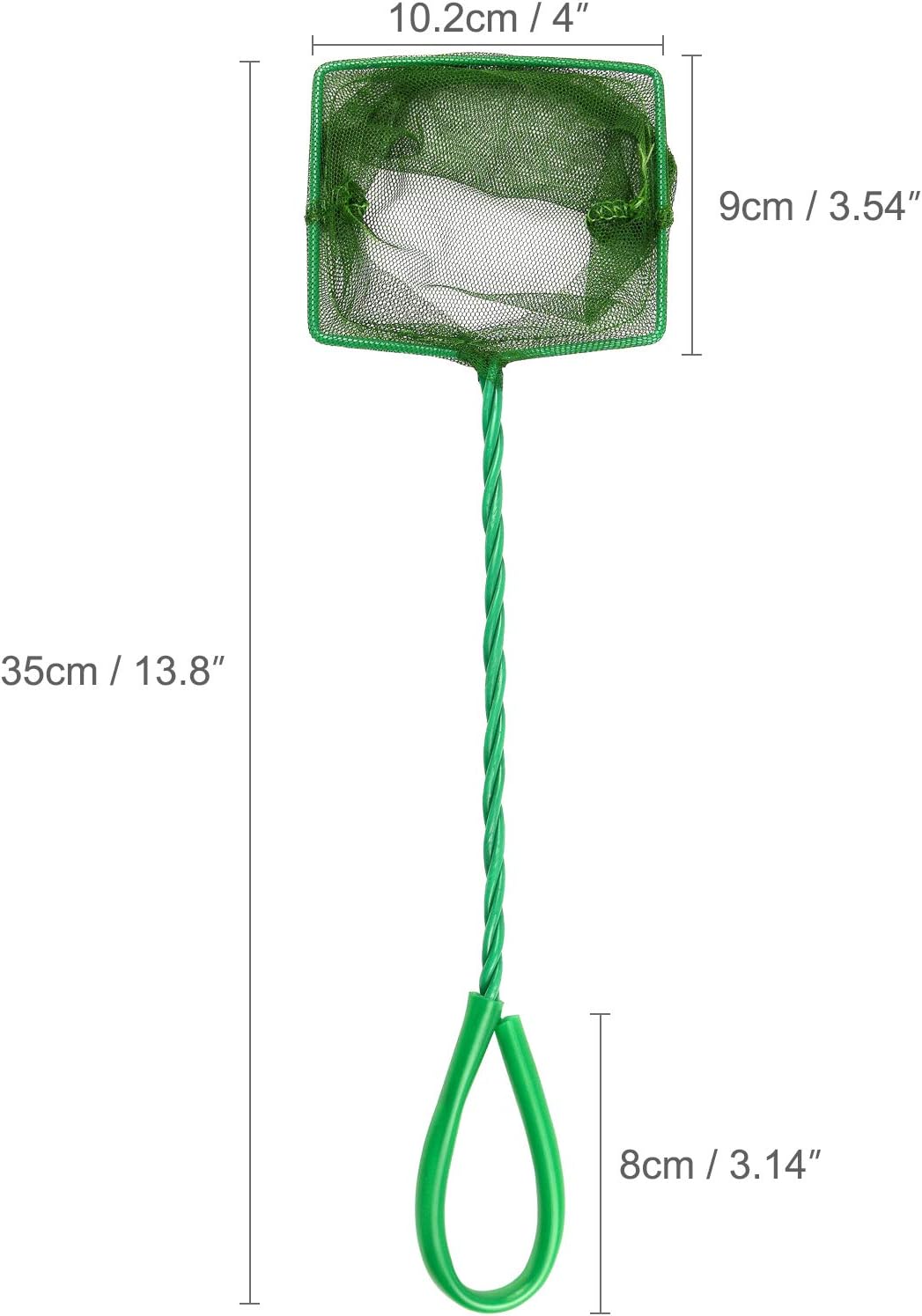 4 Pcs Aquarium Fish Net, 4 Inch Quick Catch Mesh Nylon Fishing Nets with Plastic Handle - Green