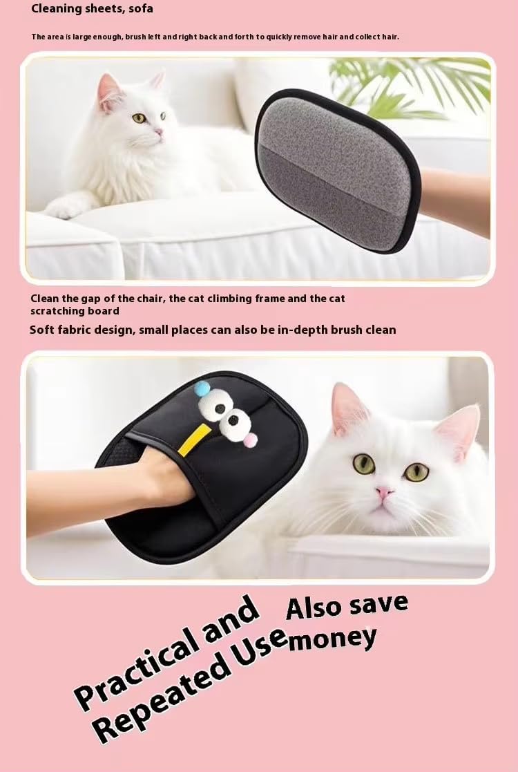 Pet Hair Removal Glove Premium Electrostatic for Dogs & Cats – Reusable Grooming Mitt for Shedding Control – Gentle Fur Remover for Long & Short Hair – Soft, Non-Slip Deshedding Tool