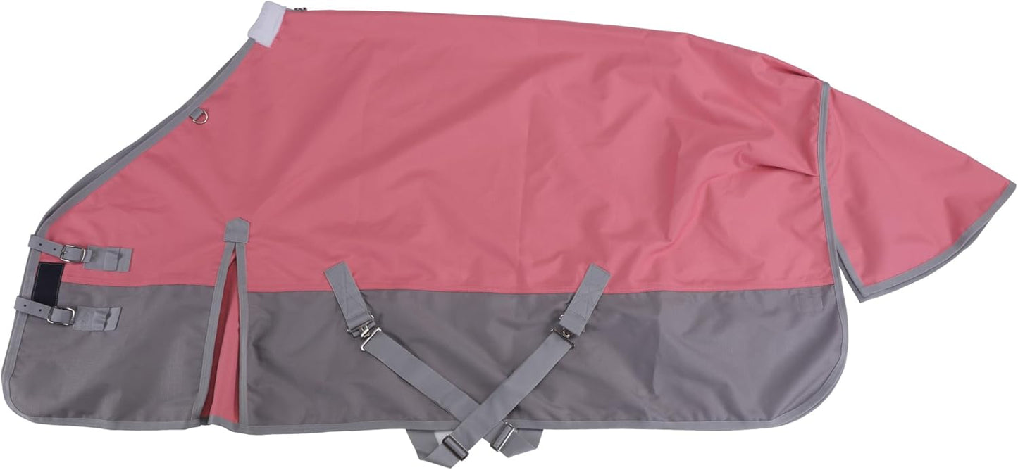 LEAFOREST 1200D Horse Blanket Waterproof Breathable Turnout (no Filling) Standard Neck Horse Sheet Pink Grey 78IN