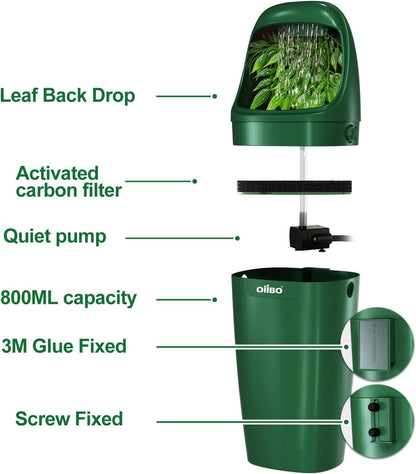 OIIBO Reptile Water Fountain Chameleon Water Dripper, Reptile Water Dispenser with 800ml Large Capacity, Terrarium Waterfall Drinking Fountain for Bearded Dragon Gecko Lizard