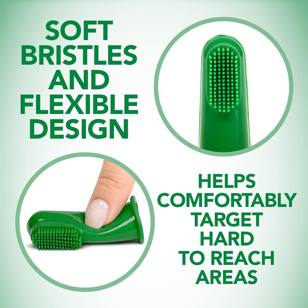 Vet's Best Dog Toothbrush - Easy Teeth Cleaning for Dog Dental Care, Perfect for Dogs and Cats - Comes With 10 Soft Finger Brushes Per Pack