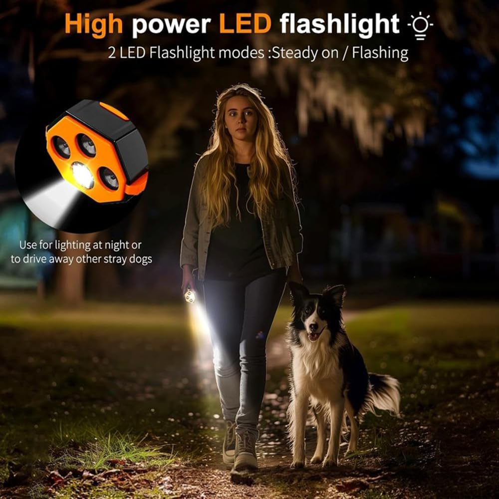 Anti Barking Device, 3X Emitter Power with 3X Stronger Coverage Most Effective Dog Bark Deterrent, Most Effective Training, User-Friendly, Dog Whistle to Stop Barking, Barking Silencer, Rechargeable