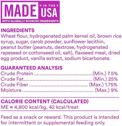 Peanut Butter Chip Cookie Dog Treats – 2 Pack (6 oz Each, 12 oz Total) – Crunchy Oven-Baked Biscuits with Carob Chips – Made in USA Training & Reward Snacks