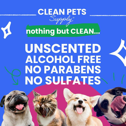 Unscented Pet Cleaning Wipes 80 Count No frangrance, Grooming Wipes for Dogs and Cats