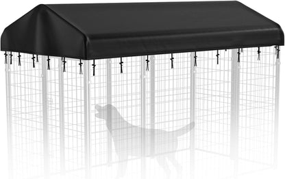 PawGiant Outdoor Dog Kennel Cover Replacement, 420D Waterproof UV-Resistant Cover for 8x4 ft Large Dog Enclosure