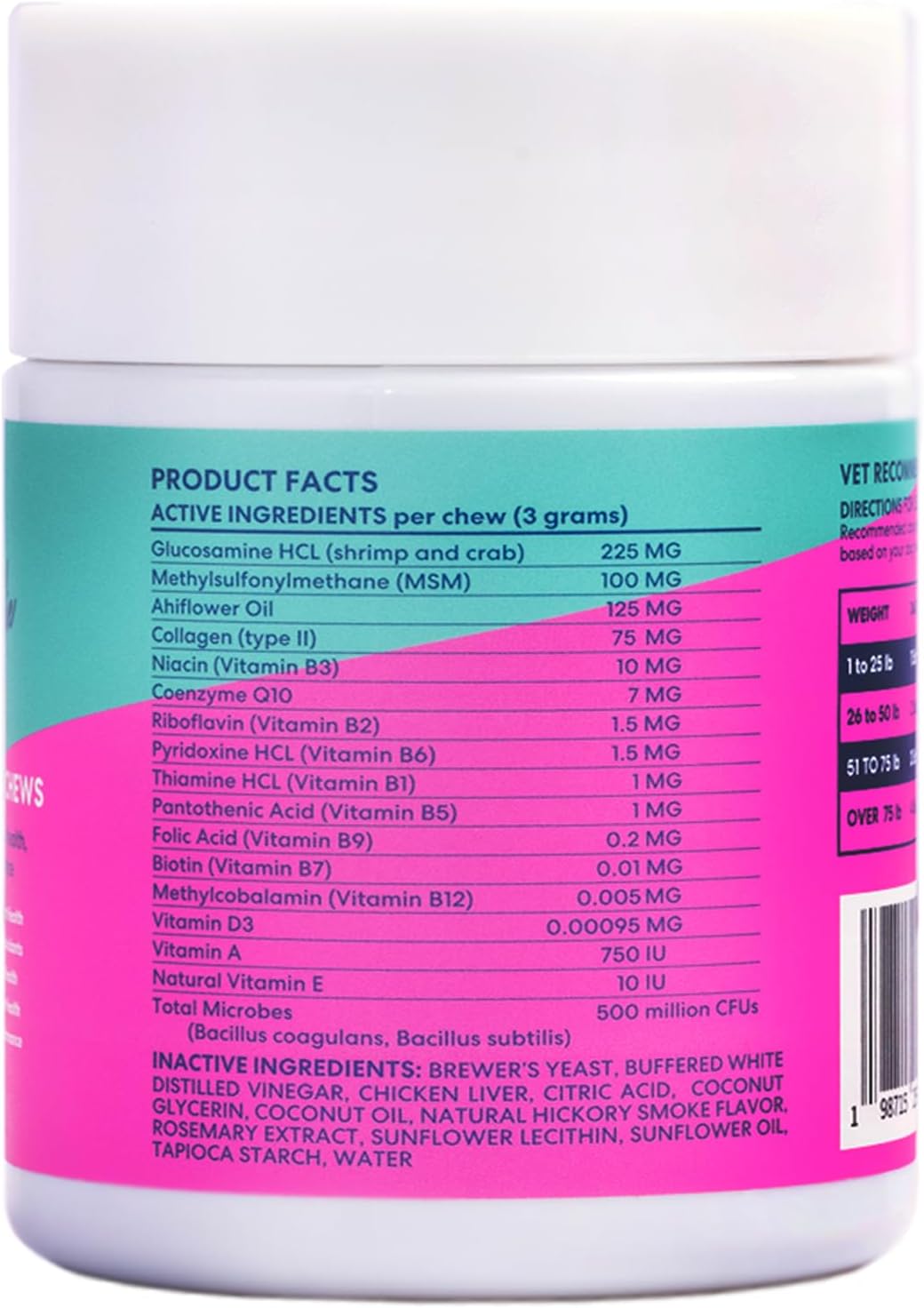 Floof by Brodie 10-in-1 Multivitamin Supplement: Dog and Puppy Vitamin with Joint Health Support MSM and Glucosamine HCL, Heart Health Coenzyme Q10, Probiotics, Collagen, Biotin - 60 Chews (6.35 oz)
