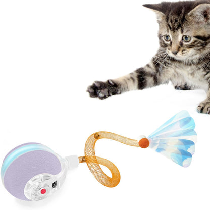 Interactive Cat Toys for Indoor Cats,The 3rd Generation Agile Moving Cat Ball with Elastic Mesh Tail,Automatic Kitten Toys for Bored Indoor Cats,Motion Activated (Purple)