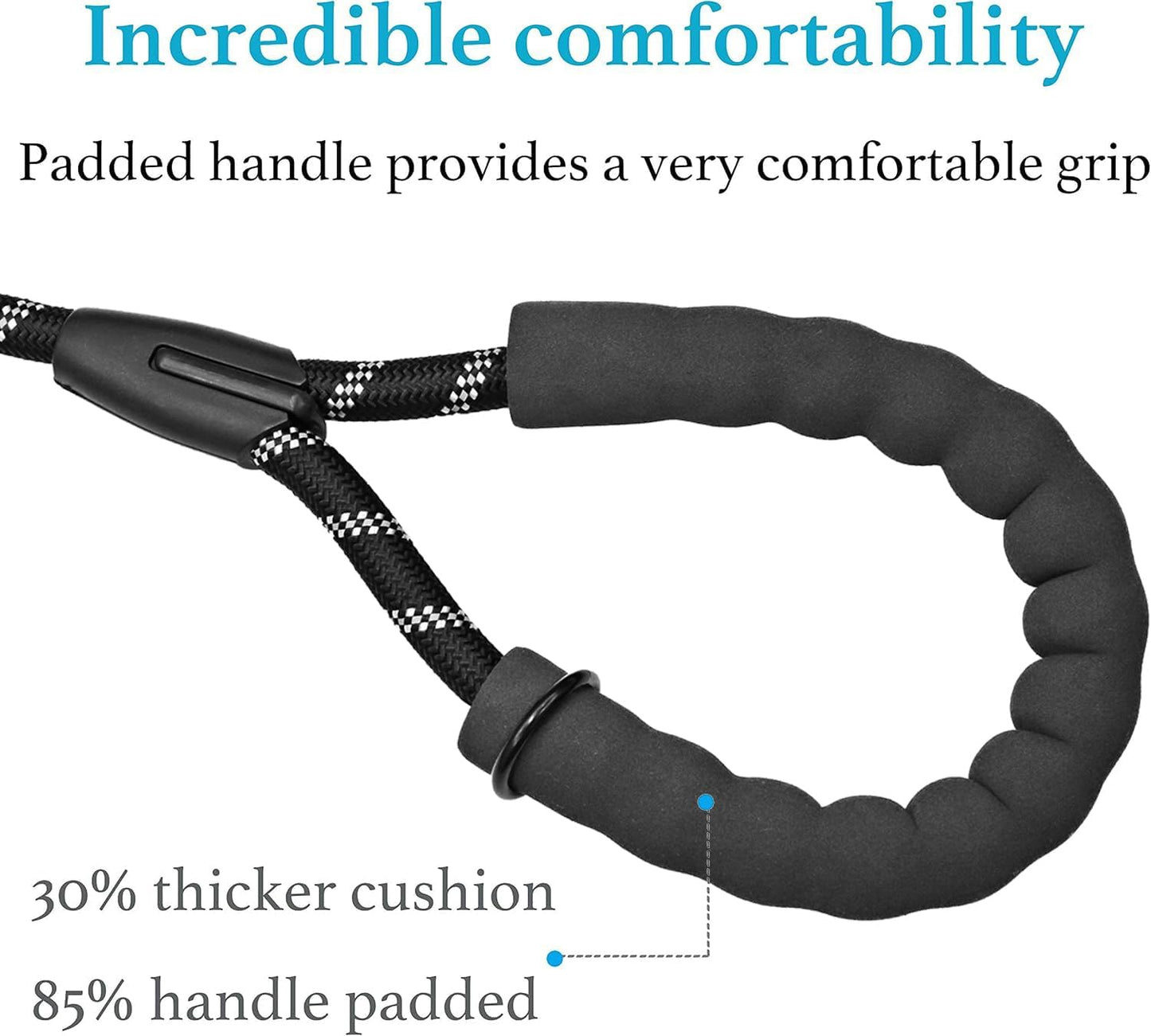 Double Dog Leash for Two Dogs, Heavy Duty Adjustable No Tangle, Bungee Retractable Split Multiple Leash for Walking 2 Dogs, 5.5FT-1/2”, Black