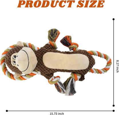 Squeaky Durable Dog Toys, Large Breed Dog chew Toys, Interactive Toys, Stuffed Plush Puppy Toy with Crinkle Paper for Small, Middle, and Big Dogs, Monkey Dog Toy,Orangutan Shape