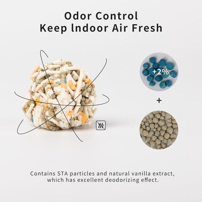 Tofu Mixed Cat Litter, Strong Clumping Kitty Litter Ultra Absorbent 2.5KG 100% Natural Tofu Litters with Bentonite, Flushable, Lightweight, Odor Control, Low Tracking, Dust-Free