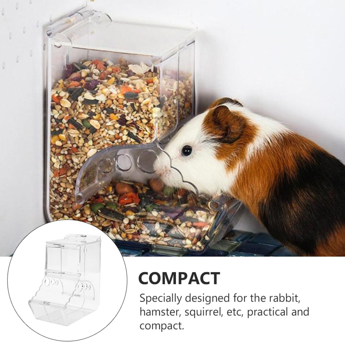 Luxshiny Automatic Hamster Feeder Bowl Anti-Tip Food Holder for Small Animals Cage Feeding, Suitable for Hamsters, Squirrels, Hedgehogs, and Guinea Pigs