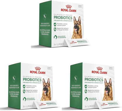Royal Canin Probiotics for Dogs Digestive and Immune Health Powder Supplement for Dogs of All Ages, 30 Count (Pack of 3)