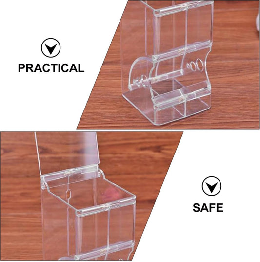 Automatic Hamster Food Feeder Cage Bowl Anti-Spill Food Dispenser with Fixing Clip for Squirrels Hedgehogs and Guinea Pigs Small Animal Feeding Supplies