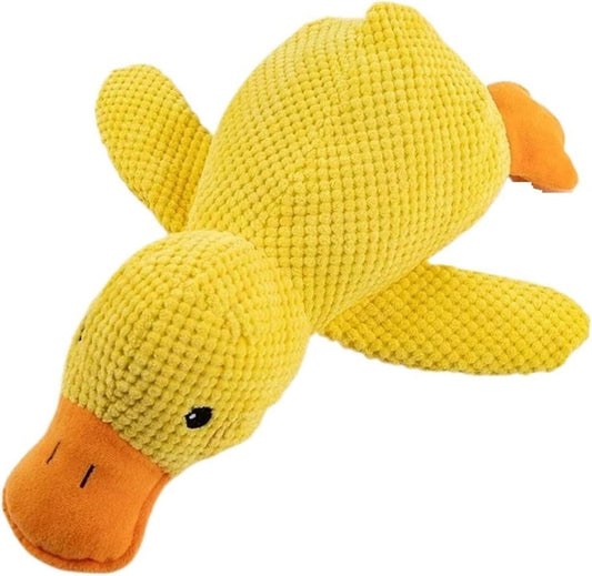 MUSM Dog Toy Plush Companion Sleeping Duck bite Teeth Grinding Sound relie(Medium Duck)