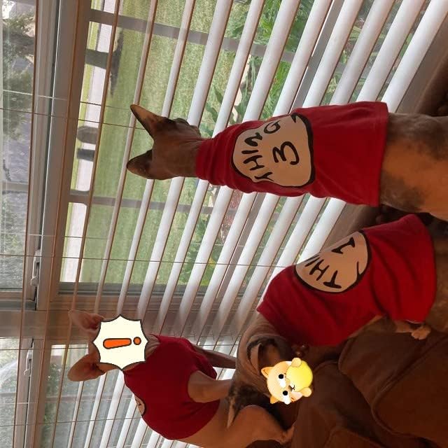 Dog Shirts for Pet Clothes Soft Breathable Puppy Shirts Pop Culture Thing 1 to Thing 9 Printed Pet T-Shirt (RED-1, X-Small)