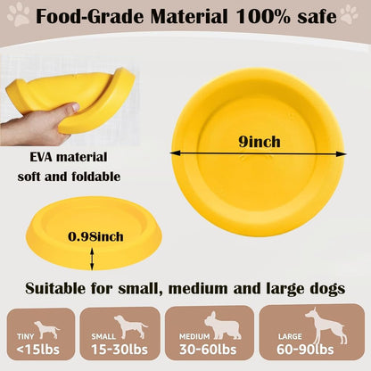 Dog Flying Disc Toy,9 Inch Indestructible Flying Disc for Throwing and Training Dog Frisbee Outdoor Play,Durable Water Pool Float Dog Toys Safe on Teeth,EVA Material for for Medium Large Dogs