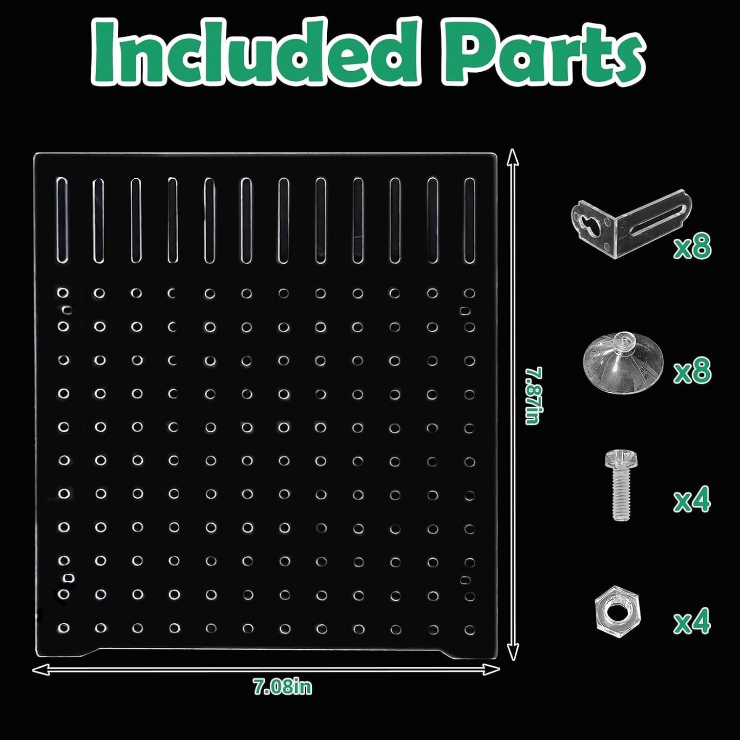 PINVNBY 5 Gallon Fish Tank Divider, Acrylic Aquarium Divider with 8 PCS Suction Cups, Transparent Fish Tank Separator for Betta Fish (Size: 20 x 18 cm/7.87 x 7.08 in)