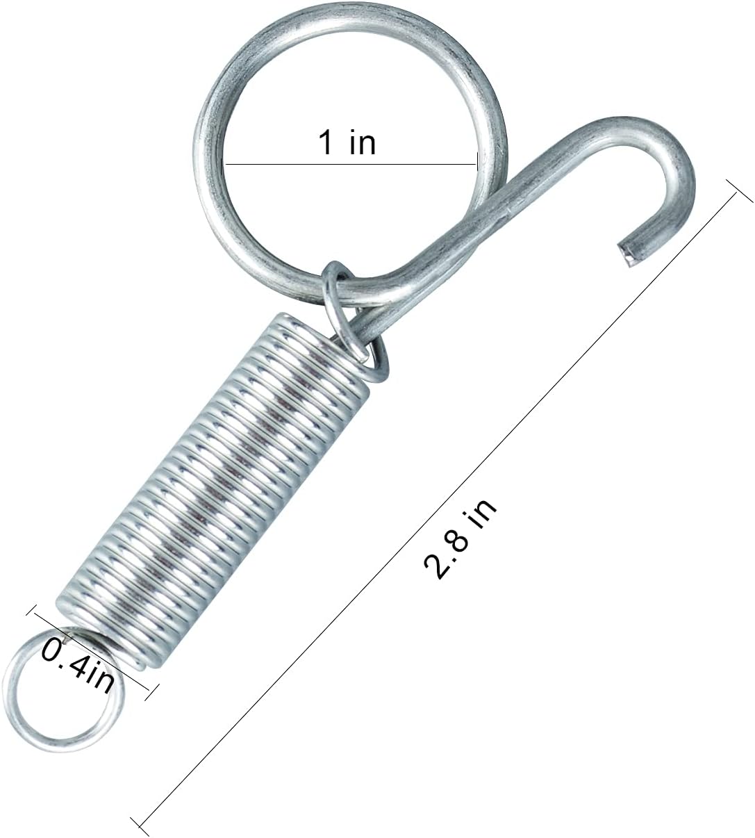 4pcs 75mm Metal Finger Spring Latch Hook, One-Handed Cage Door Spring Hooks, Large Cages Lock for Fixing Pet Cage Door,Bunnies, Rodents, Hamsters, Squirrels, Birds Cages Hook