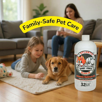 32 oz Salmon Oil for Dogs & Cat's, 100% Pure Atlantic Salmon Oil, Supplemental Fish Oil for Healthy Dog's Coats, Omega 3 Dog Fish Oil Liquid for Coats and Itchy Dry Skin, Helps with HIPS & Joints.