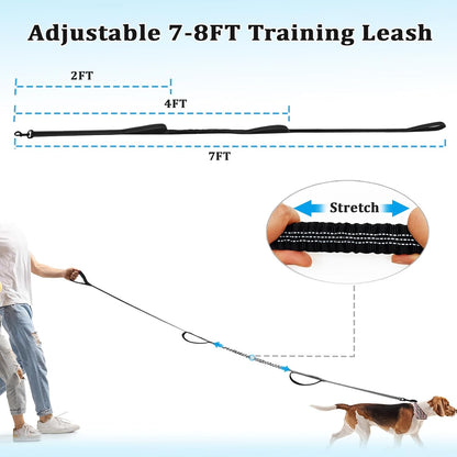 WYuZe 5ft Puppy Leash for Small Dogs + 7ft Triple Handle Dog Leash with Shock Absorbing for Large Medium Dogs