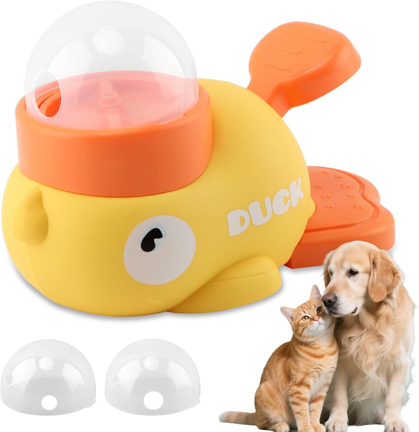 Interactive Treat Dispenser Toy for Dogs & Cats Duck-Shaped - Slow Feeder Food Puzzle with Adjustable Dispenser, IQ Training & Exercise Toy for Small/Medium Pets