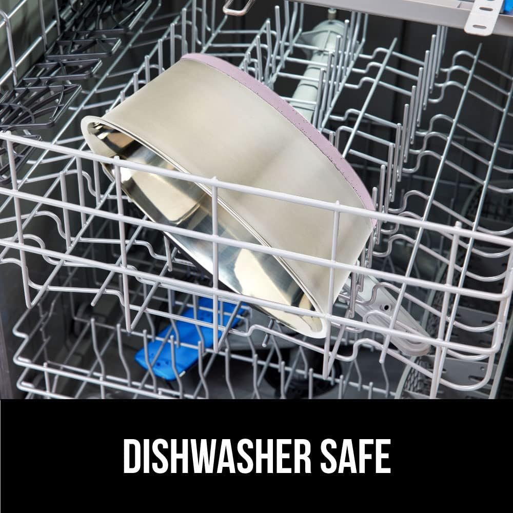 GORILLA GRIP Dog Bowls, Holds 2 Cups Each (16 fl oz), Heavy Duty Stainless Steel Food and Water Bowl for Feeding Dogs and Cats, Dishwasher Safe, Rust Resistant, BPA Free Rubber Base, Set of 2 Pink