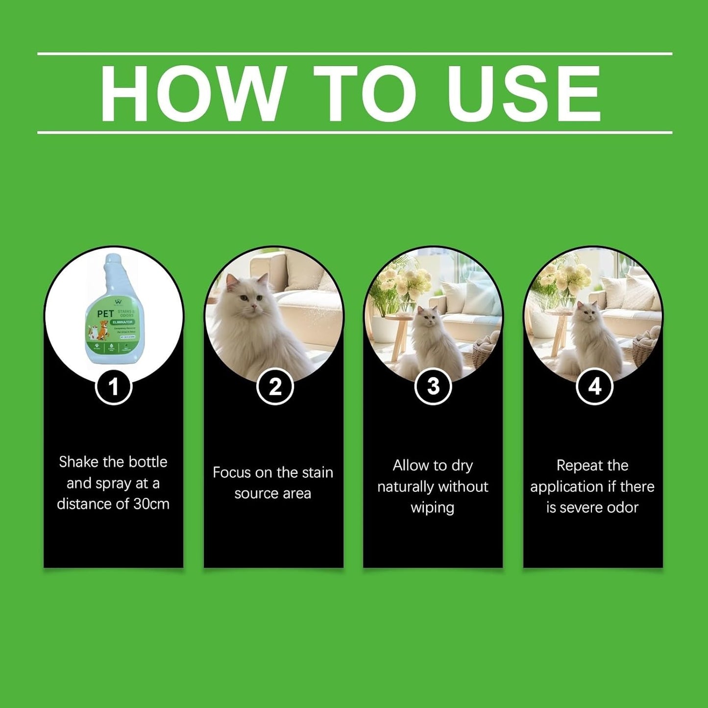 500ml (16.9 Fl Oz) Pet Stain And Odor Remover, Completely Eliminates Pet Urine And Odors(3pcs)