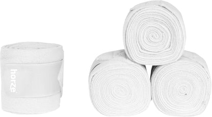 HORZE Embrace Fleece Polo Wraps | Horse, Sheep, Goat Leg Bandages (Set of 4) - White - 10 ft 6 in