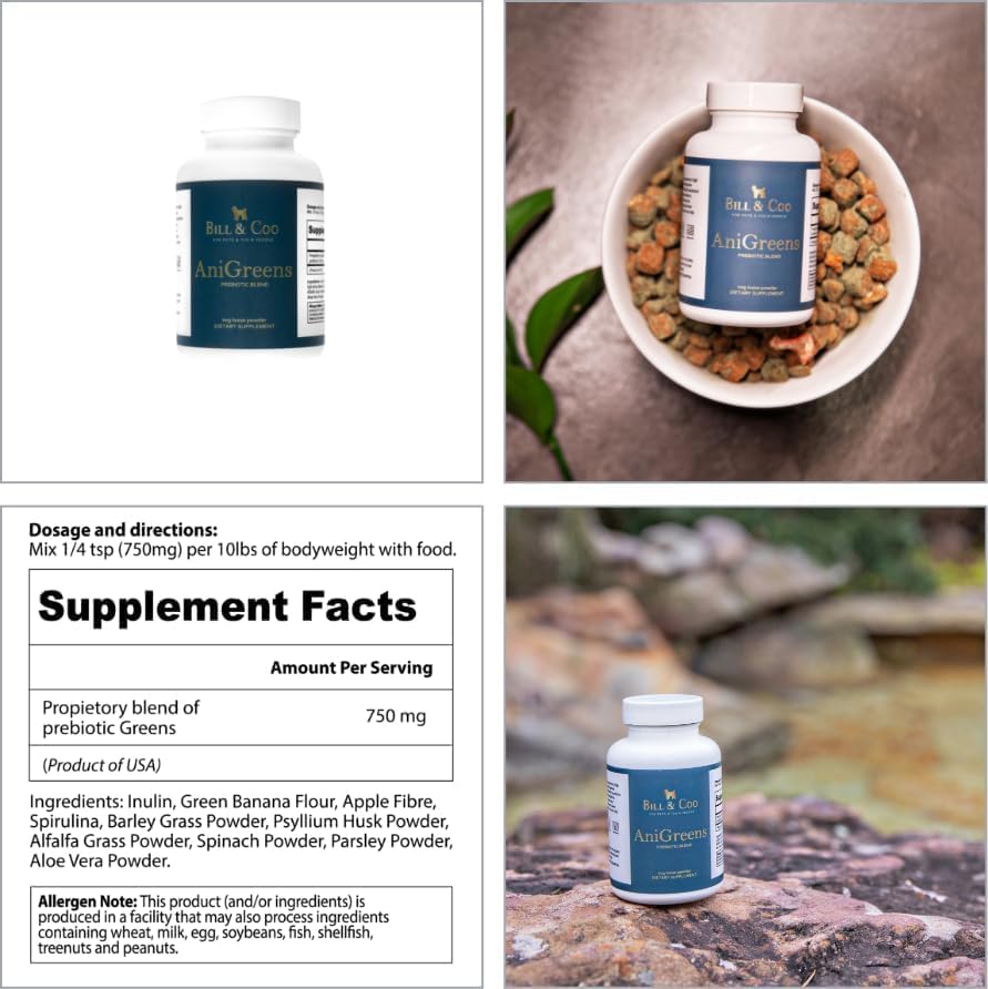 BILL & COO Complete Pet Wellness Bundle – Probiotic & Prebiotic Gut Support + NAD Immune Booster – Daily Digestive & Cellular Health Supplements for Dogs & Cats – Natural Powder Formula, 3-Pack