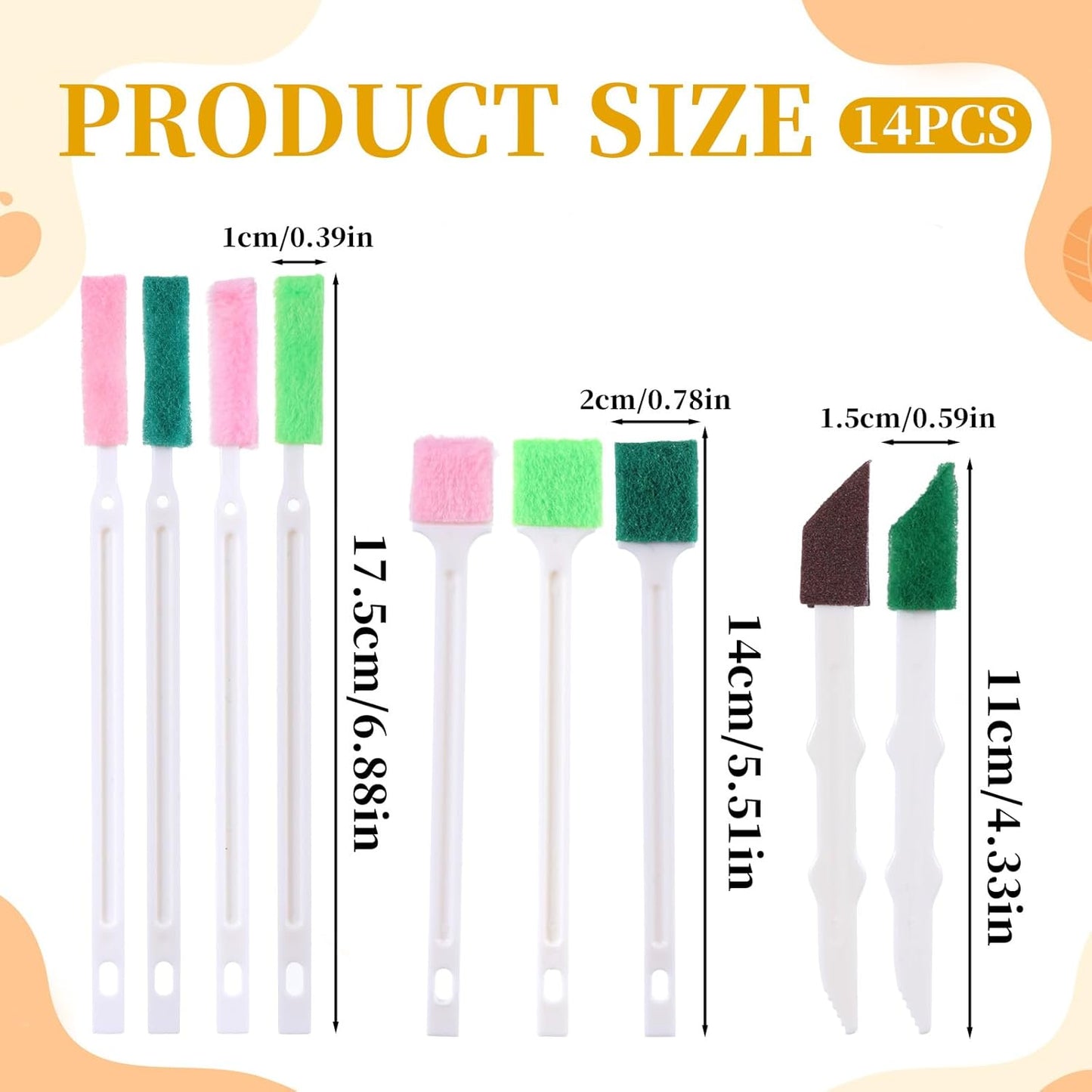 14 PCS Pet Water Fountain Cleaning Kit Supplies Water Fountain Brushes with Compressed Sponge for Most Dog Cat Waters Dispenser