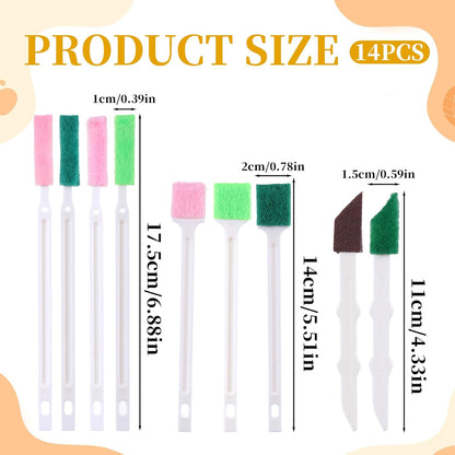 14 PCS Pet Water Fountain Cleaning Kit Supplies Water Fountain Brushes with Compressed Sponge for Most Dog Cat Waters Dispenser