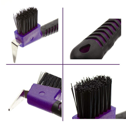Horse Hoof Pick Brush with Soft Touch Handle (Purple)